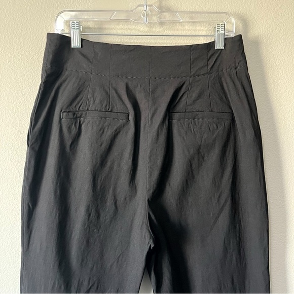 A.L.C. Black Davon High-Rise Linen-Blend Pant Size 10 Pleated Front Tapered - Picture 9 of 12